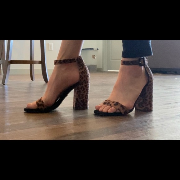 New Look Cheetah Print Open Toe Heels - Picture 9 of 10